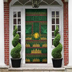 Mali Door Cover Golden Sun And Mosque Patterns Retro Style