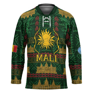 Mali Hockey Jersey Golden Sun And Mosque Patterns Retro Style