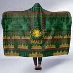 Mali Hooded Blanket Golden Sun And Mosque Patterns Retro Style