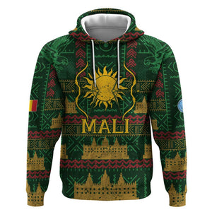 Mali Hoodie Golden Sun And Mosque Patterns Retro Style