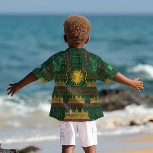 Mali Kid Hawaiian Shirt Golden Sun And Mosque Patterns Retro Style