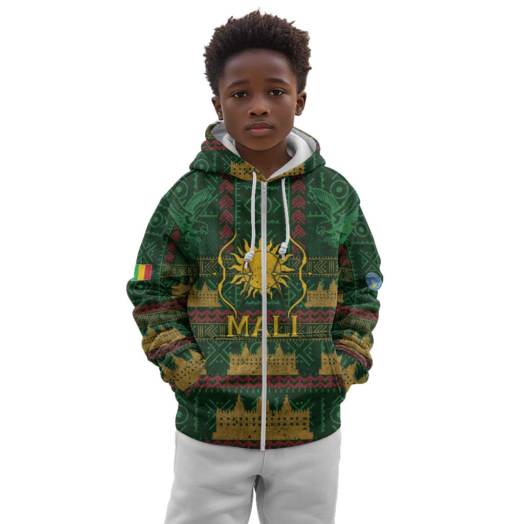 Mali Kid Hoodie Golden Sun And Mosque Patterns Retro Style