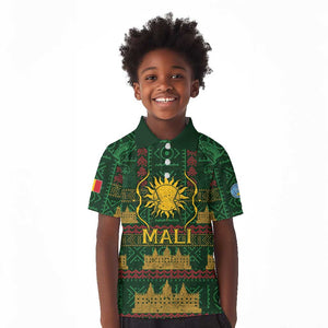Mali Kid Polo Shirt Golden Sun And Mosque Patterns Retro Style
