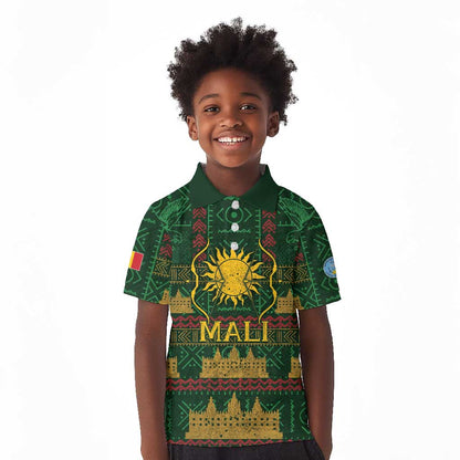 Mali Kid Polo Shirt Golden Sun And Mosque Patterns Retro Style