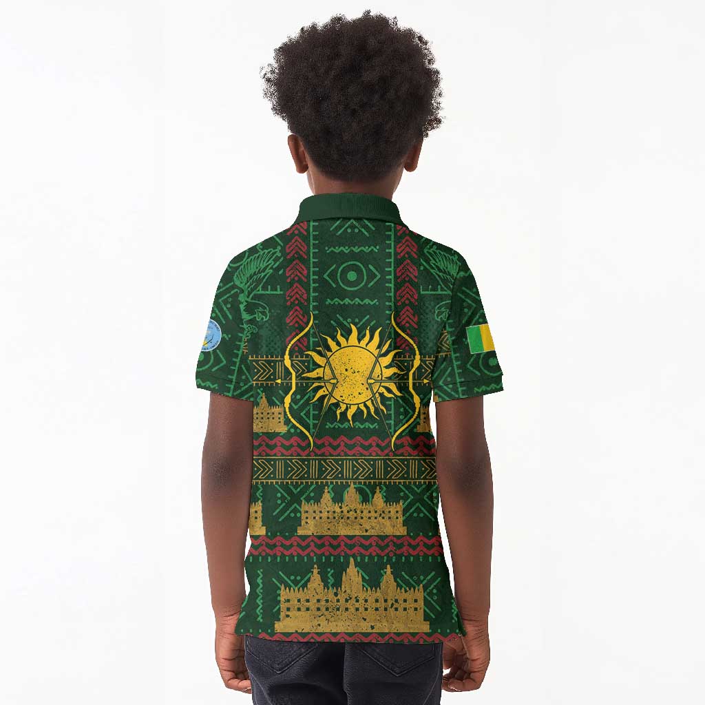 Mali Kid Polo Shirt Golden Sun And Mosque Patterns Retro Style