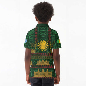 Mali Kid Polo Shirt Golden Sun And Mosque Patterns Retro Style