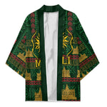 Mali Kimono Golden Sun And Mosque Patterns Retro Style