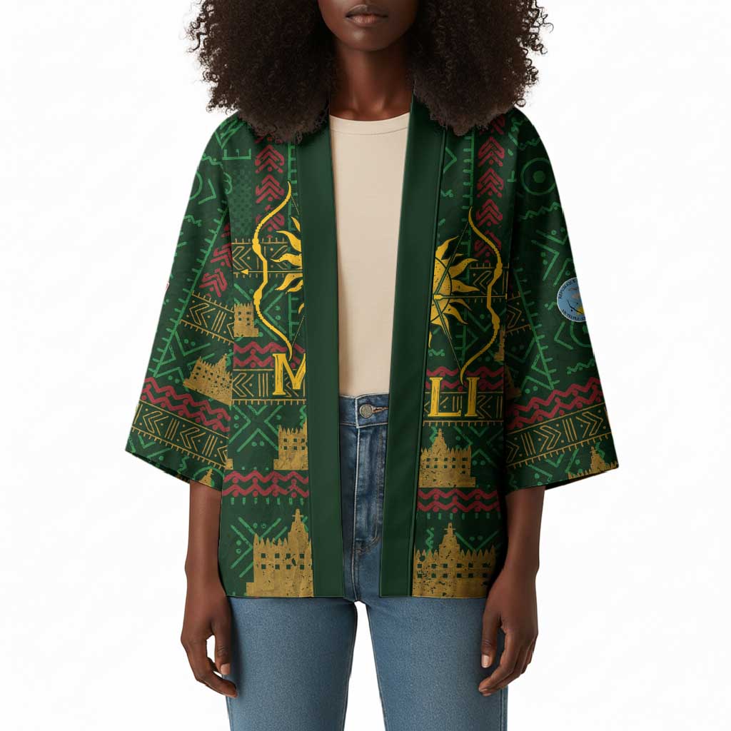 Mali Kimono Golden Sun And Mosque Patterns Retro Style