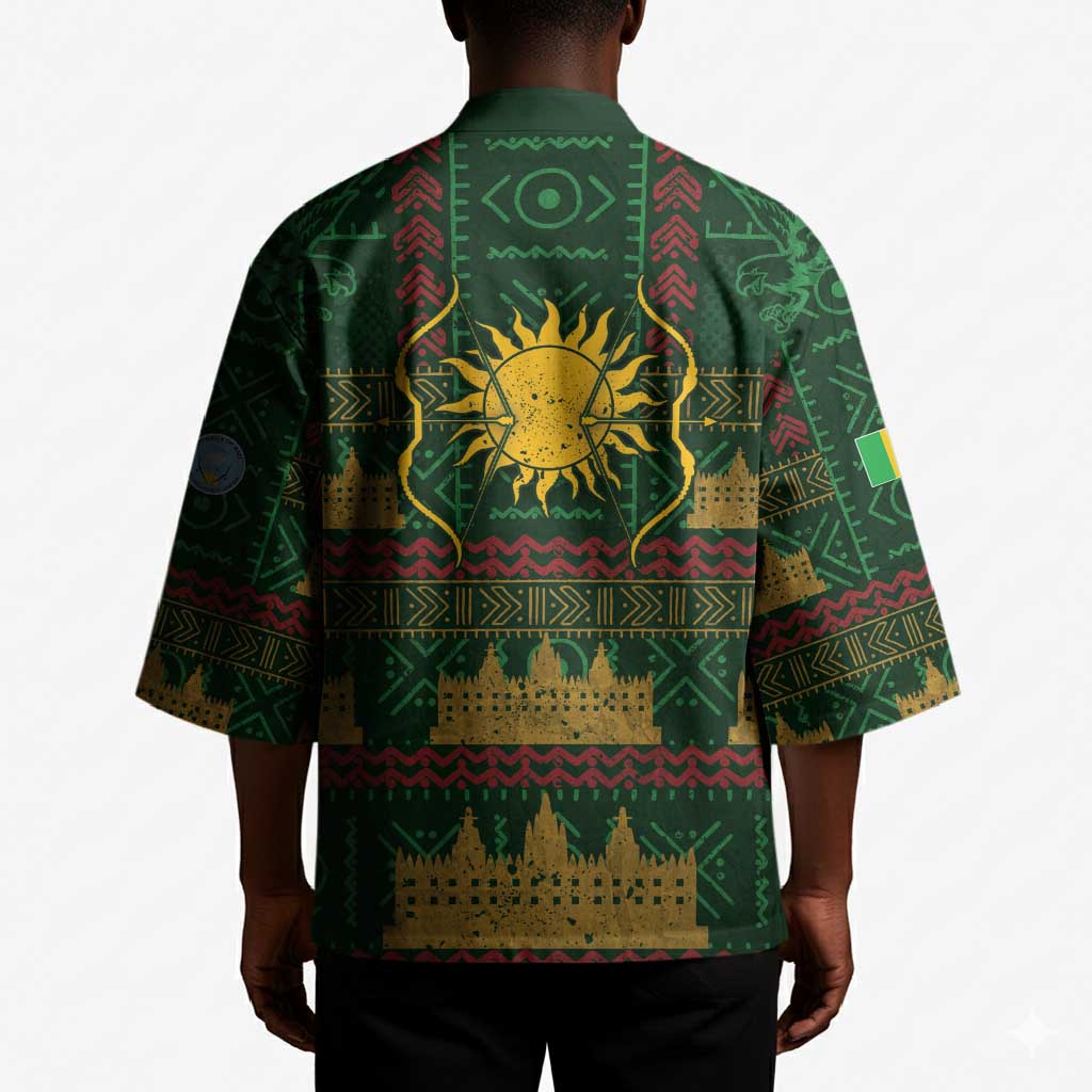 Mali Kimono Golden Sun And Mosque Patterns Retro Style