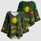 Mali Kimono Sleeve Blouse Golden Sun And Mosque Patterns Retro Style