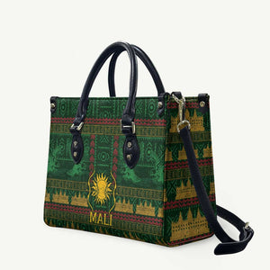 Mali Leather Bag Golden Sun And Mosque Patterns Retro Style