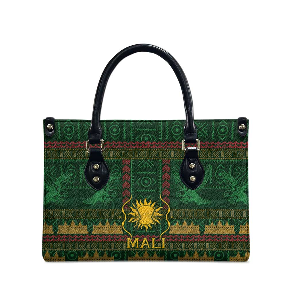 Mali Leather Bag Golden Sun And Mosque Patterns Retro Style