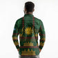 Mali Long Sleeve Polo Shirt Golden Sun And Mosque Patterns Retro Style