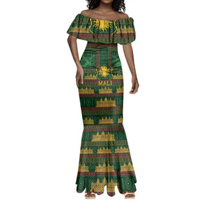 Mali Mermaid Dress Golden Sun And Mosque Patterns Retro Style