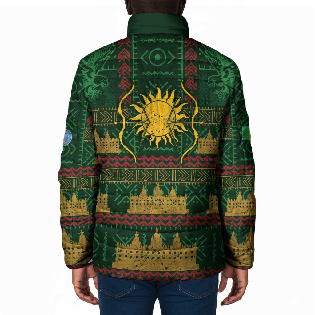 Mali Padded Jacket Golden Sun And Mosque Patterns Retro Style
