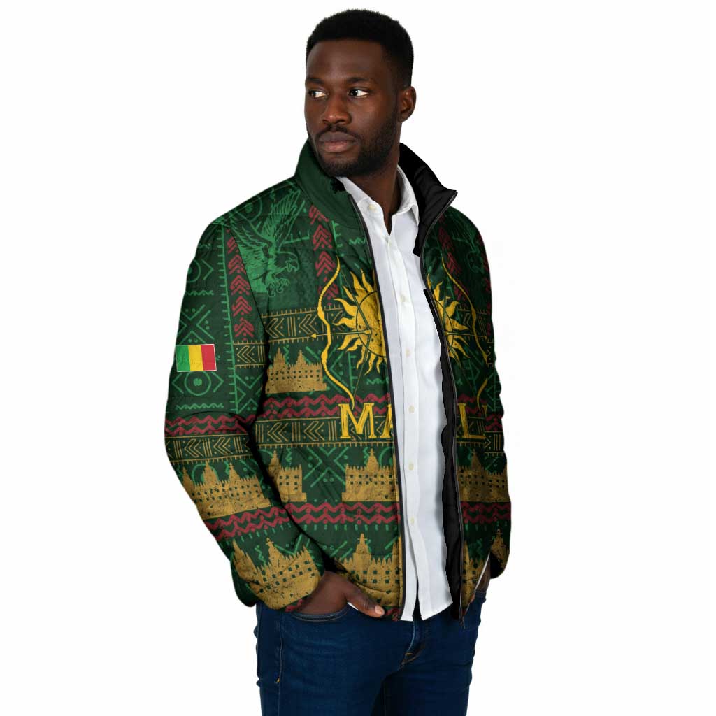 Mali Padded Jacket Golden Sun And Mosque Patterns Retro Style