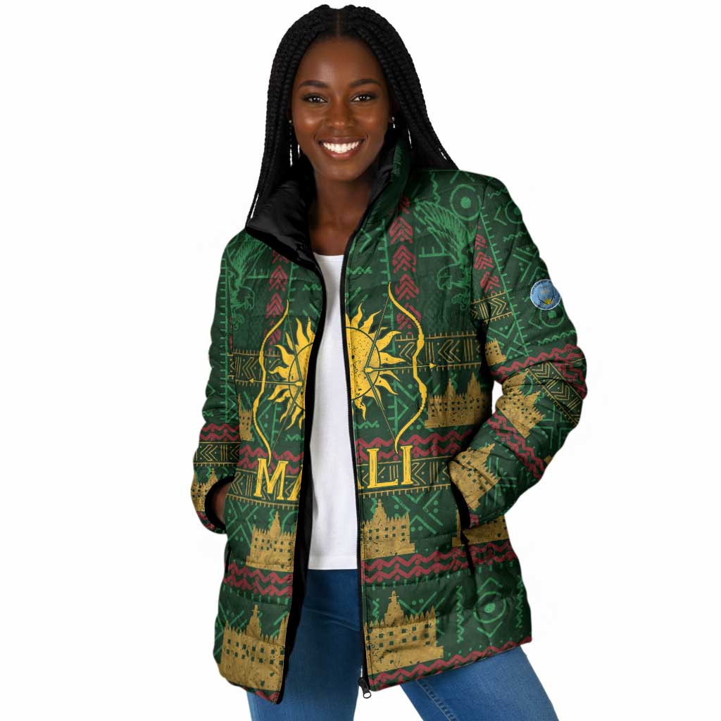 Mali Padded Jacket Golden Sun And Mosque Patterns Retro Style