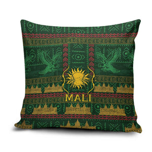 Mali Pillow Cover Golden Sun And Mosque Patterns Retro Style
