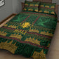 Mali Quilt Bed Set Golden Sun And Mosque Patterns Retro Style