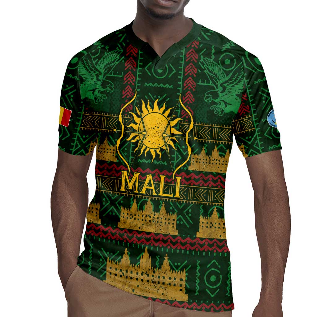 Mali Rugby Jersey Golden Sun And Mosque Patterns Retro Style