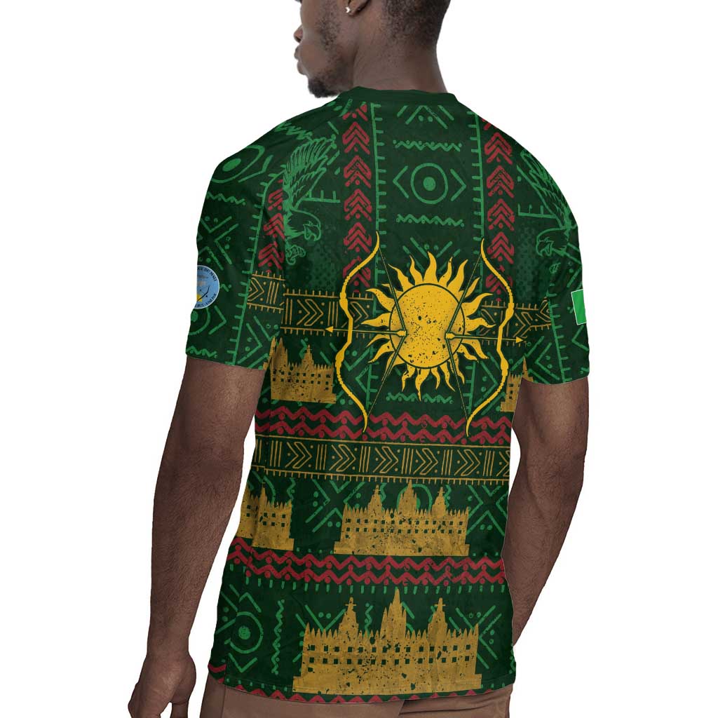 Mali Rugby Jersey Golden Sun And Mosque Patterns Retro Style