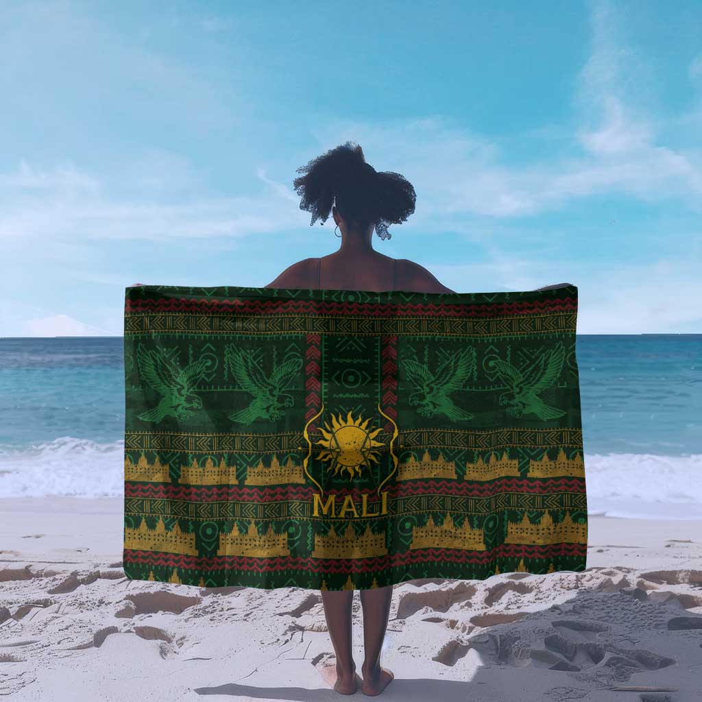 Mali Sarong Golden Sun And Mosque Patterns Retro Style