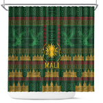 Mali Shower Curtain Golden Sun And Mosque Patterns Retro Style