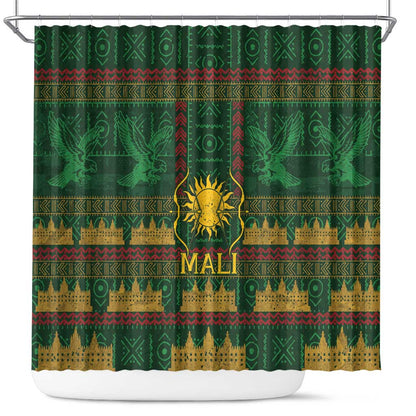 Mali Shower Curtain Golden Sun And Mosque Patterns Retro Style
