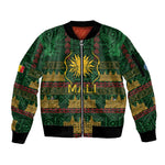 Mali Sleeve Zip Bomber Jacket Golden Sun And Mosque Patterns Retro Style