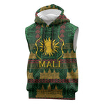 Mali Sleeveless Hoodie Golden Sun And Mosque Patterns Retro Style