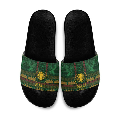 Mali Slide Sandals Golden Sun And Mosque Patterns Retro Style