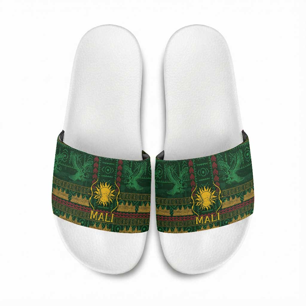 Mali Slide Sandals Golden Sun And Mosque Patterns Retro Style