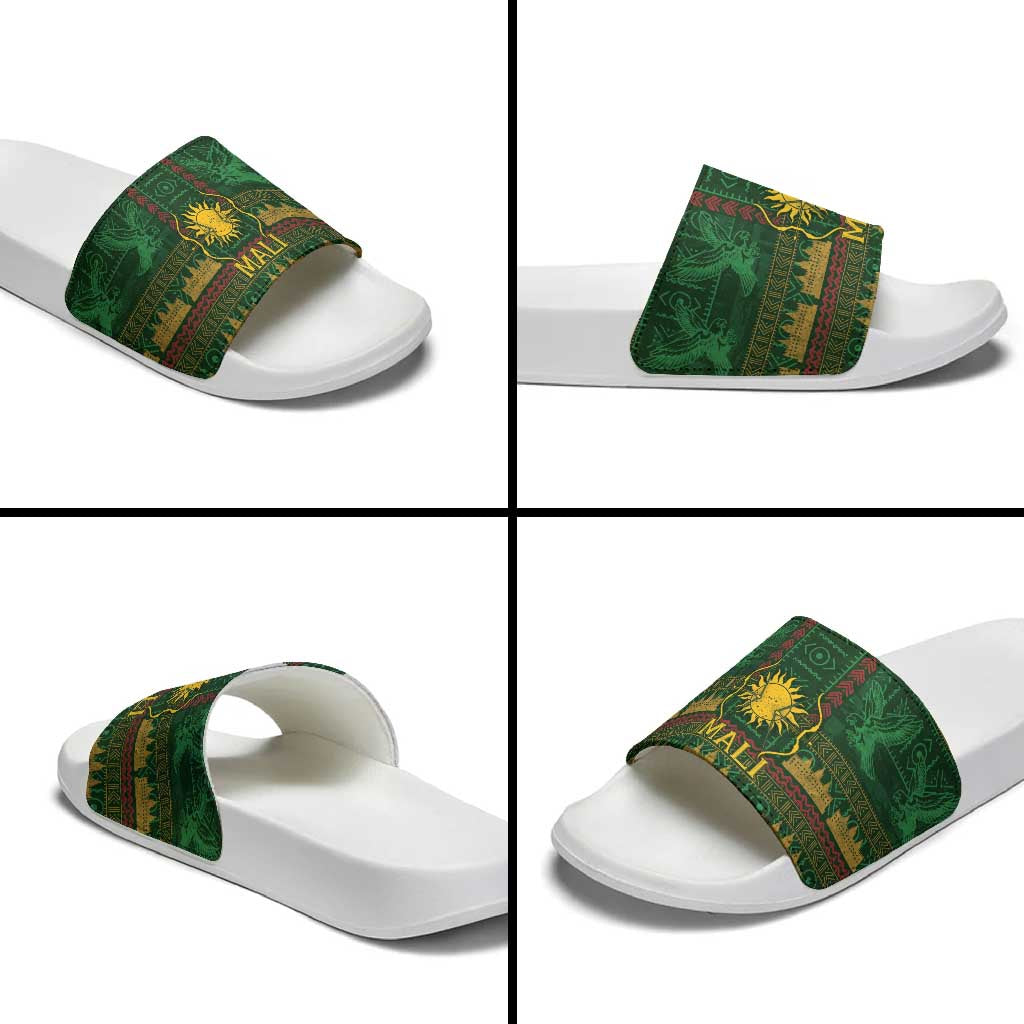 Mali Slide Sandals Golden Sun And Mosque Patterns Retro Style