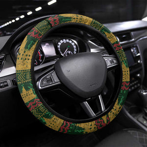 Mali Steering Wheel Cover Golden Sun And Mosque Patterns Retro Style