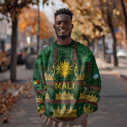 Mali Sweatshirt Golden Sun And Mosque Patterns Retro Style