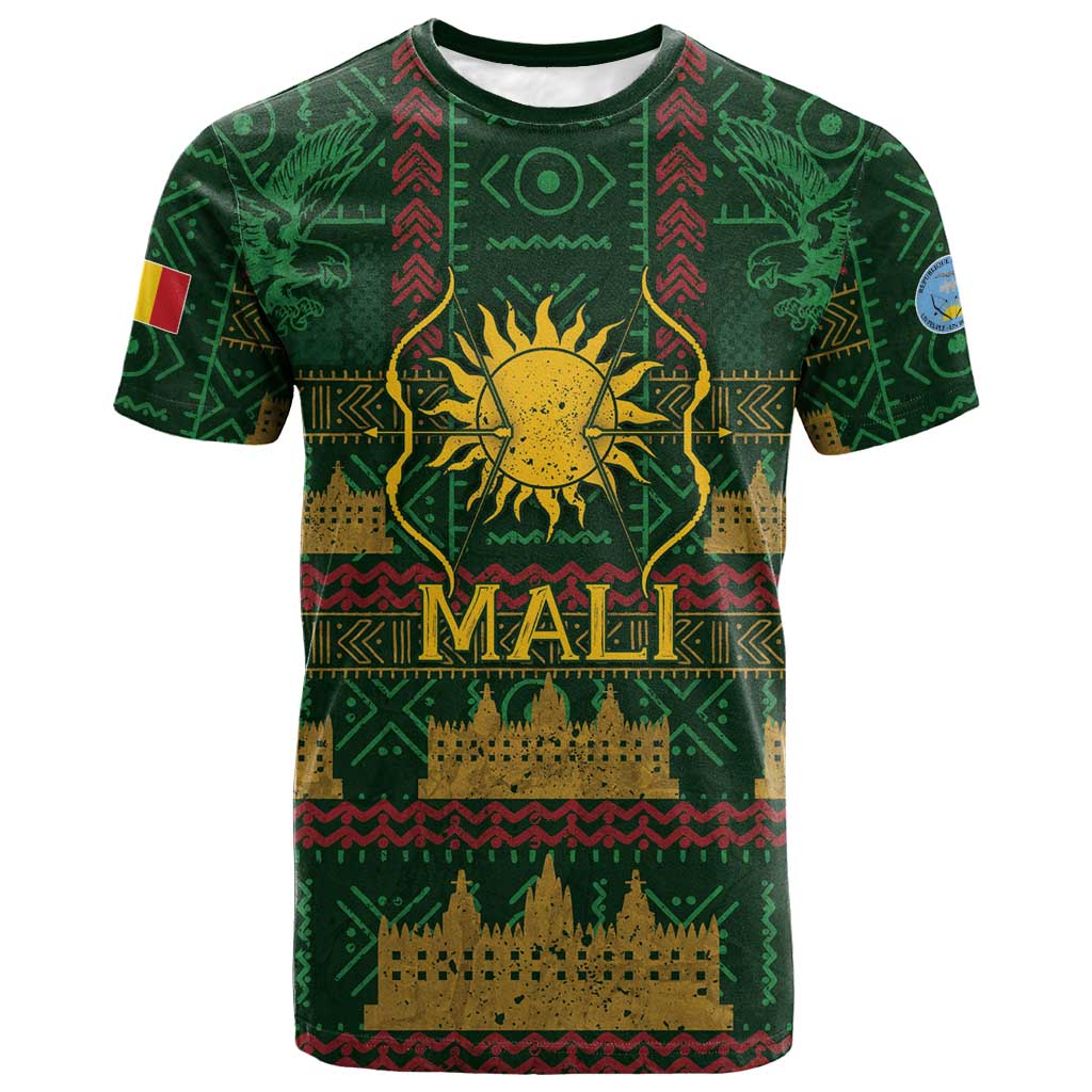 Mali T shirt Golden Sun And Mosque Patterns Retro Style
