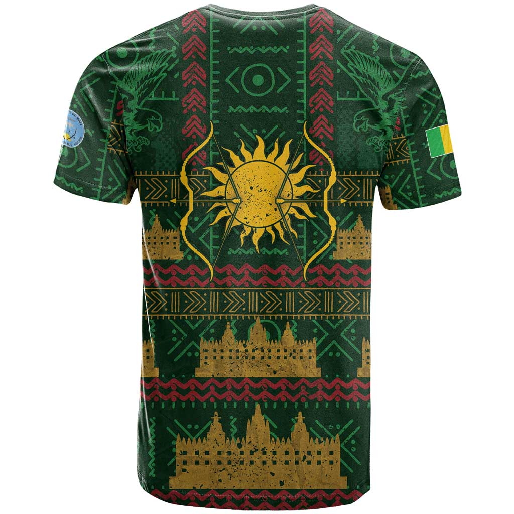 Mali T shirt Golden Sun And Mosque Patterns Retro Style