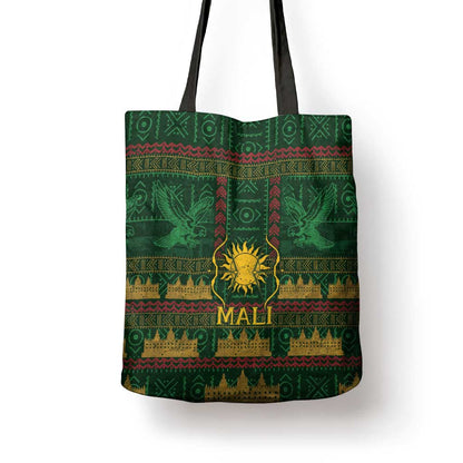 Mali Tote Bag Golden Sun And Mosque Patterns Retro Style