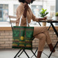 Mali Tote Bag Golden Sun And Mosque Patterns Retro Style