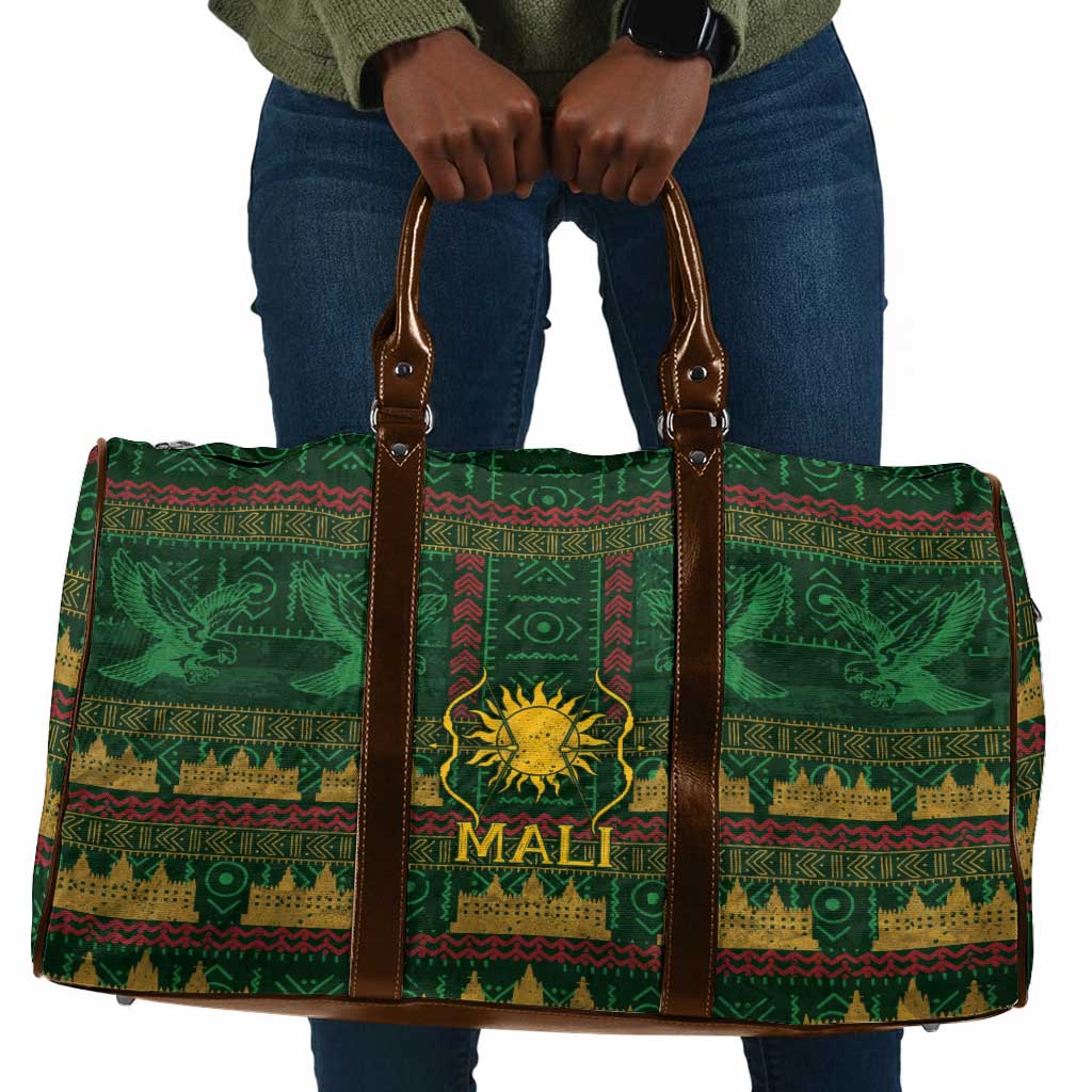 Mali Travel Bag Golden Sun And Mosque Patterns Retro Style