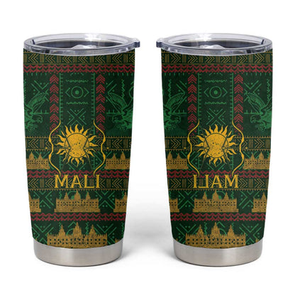 Mali Tumbler Cup Golden Sun And Mosque Patterns Retro Style