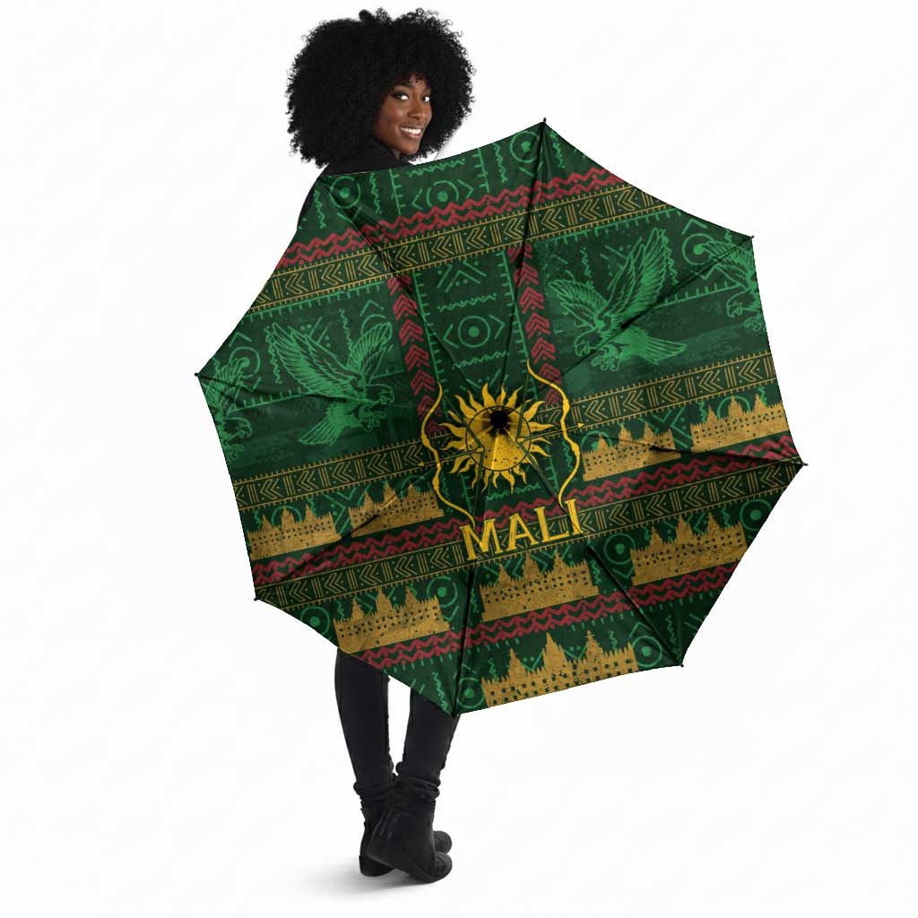 Mali Umbrella Golden Sun And Mosque Patterns Retro Style