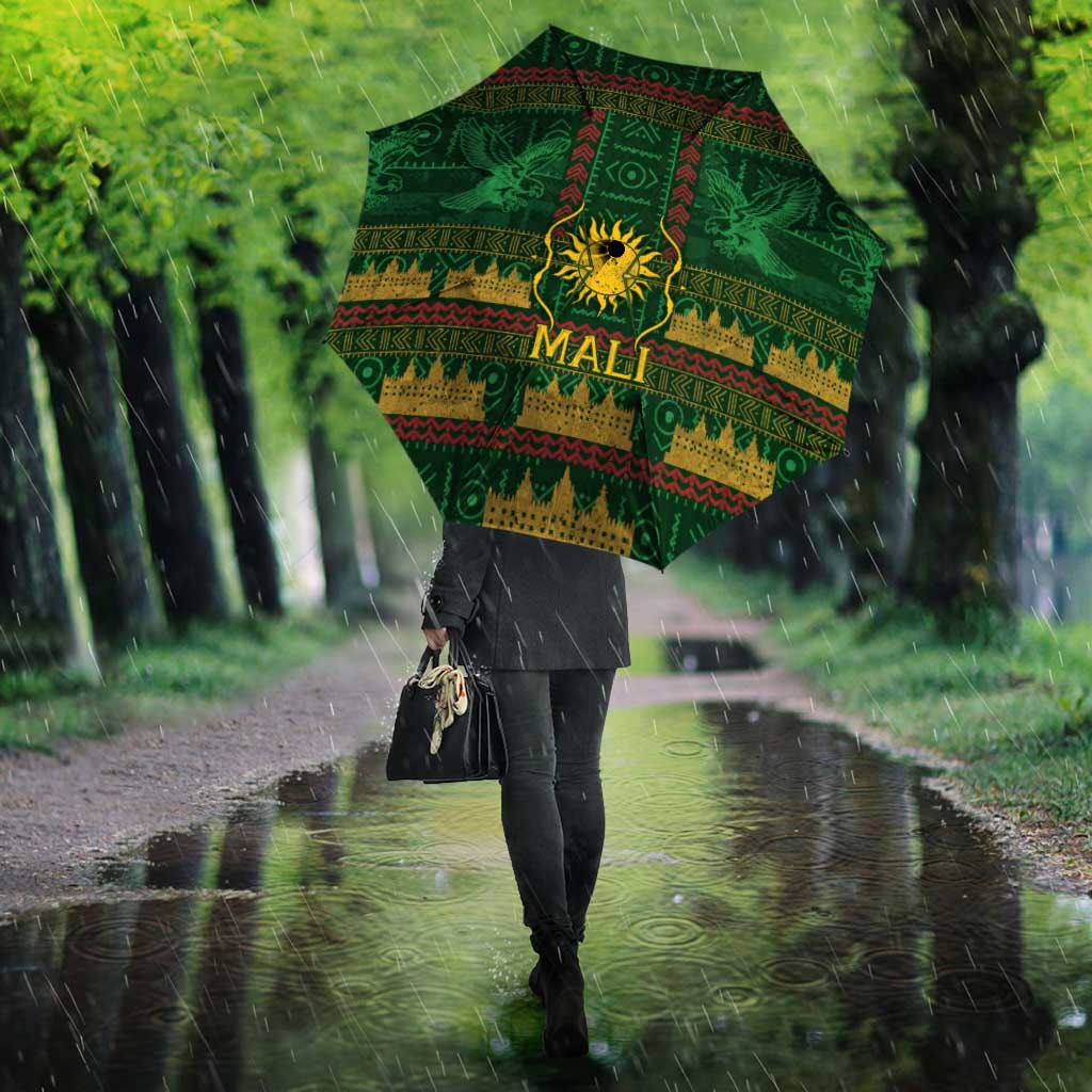 Mali Umbrella Golden Sun And Mosque Patterns Retro Style