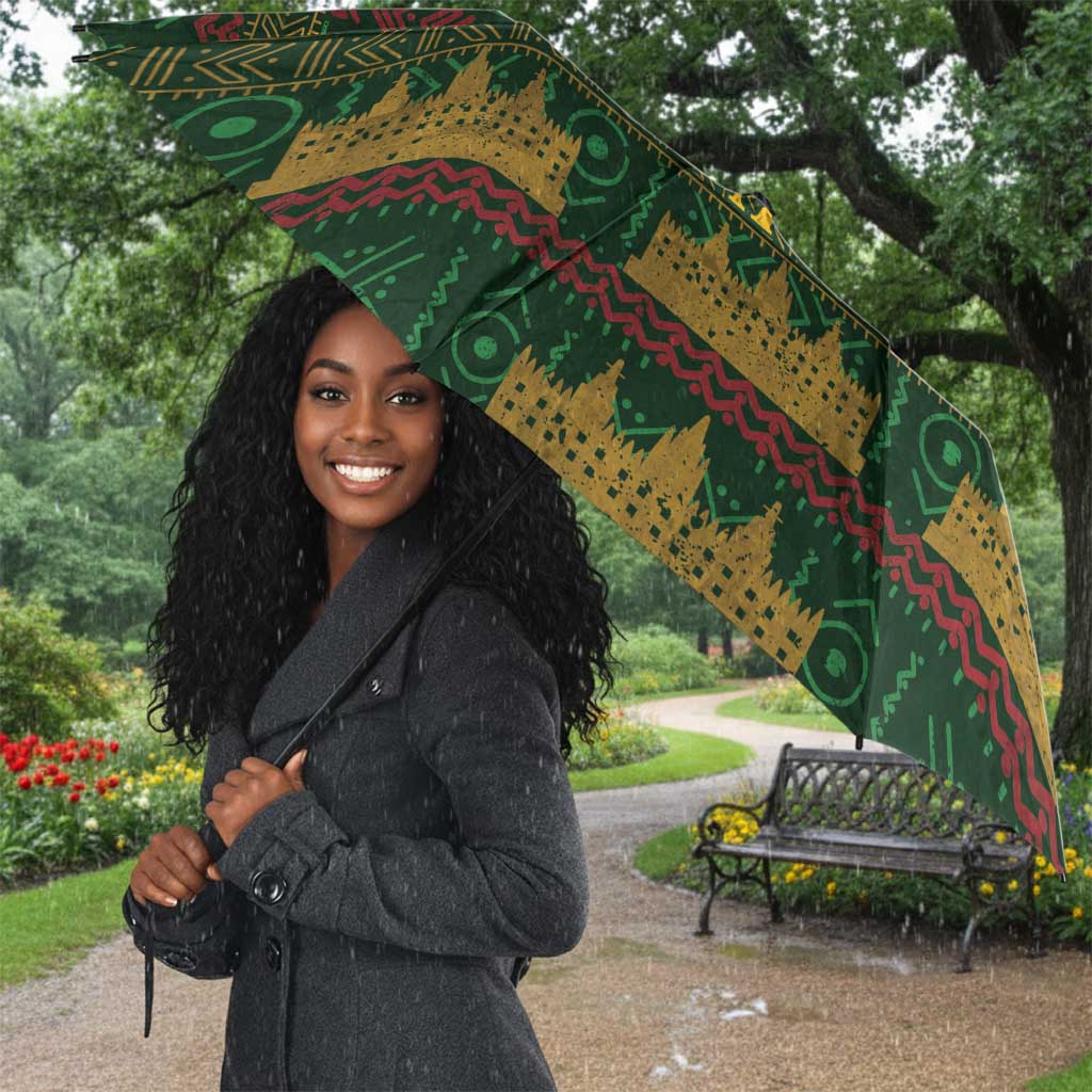 Mali Umbrella Golden Sun And Mosque Patterns Retro Style