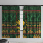 Mali Window Curtain Golden Sun And Mosque Patterns Retro Style