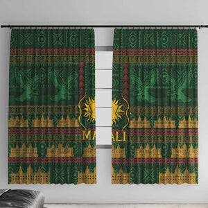 Mali Window Curtain Golden Sun And Mosque Patterns Retro Style