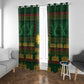 Mali Window Curtain Golden Sun And Mosque Patterns Retro Style