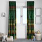 Mali Window Curtain Golden Sun And Mosque Patterns Retro Style