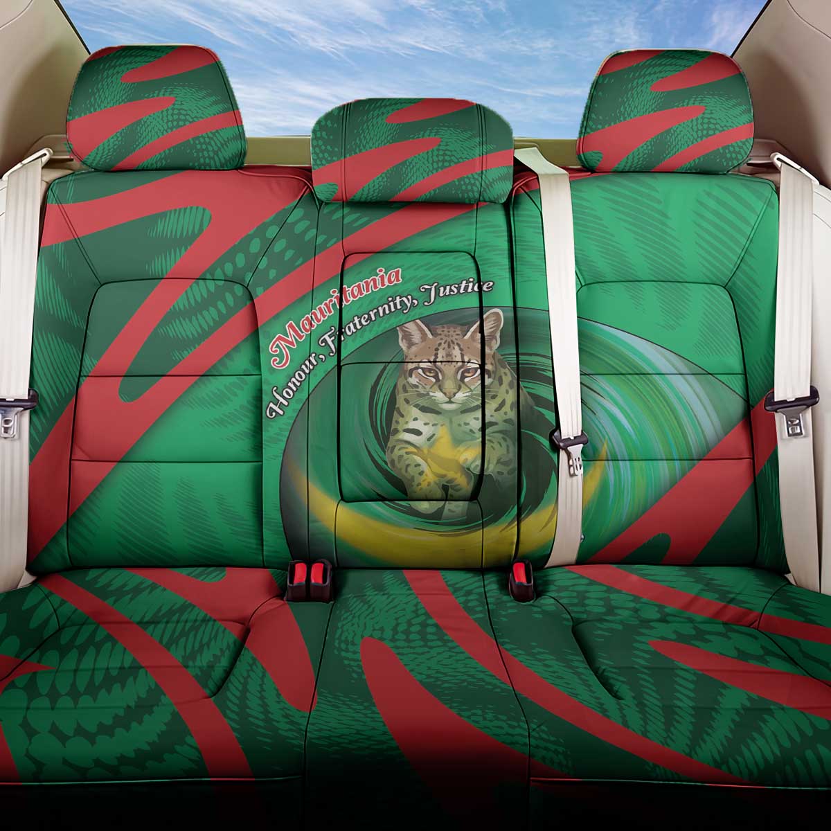 Mauritania Back Car Seat Cover African Wildcat From Richat Structure