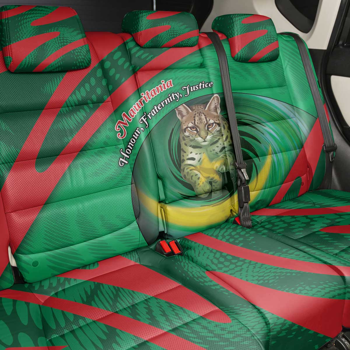 Mauritania Back Car Seat Cover African Wildcat From Richat Structure